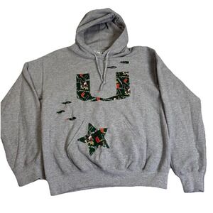 University Of Miami Custom  Sweatshirt By Rock And Tulle Distressed Logo  S